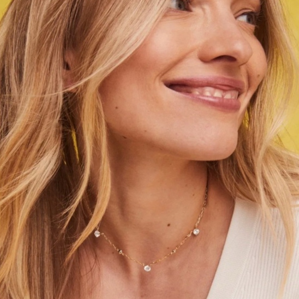 NWT Lot of 2x [Kendra Scott] Fallyn Hoop Earrings & Jada Strand Necklace in Gold - Picture 7 of 11